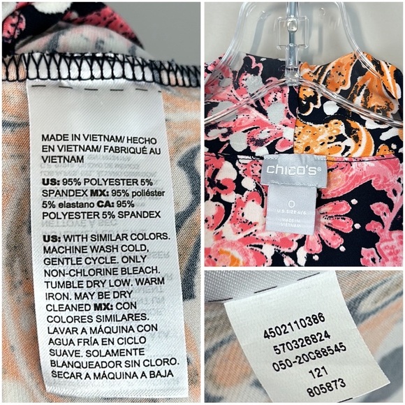 Chico’s Floral Pleated Paisley Maxi Dress Size O (S 4/6) - Picture 11 of 16